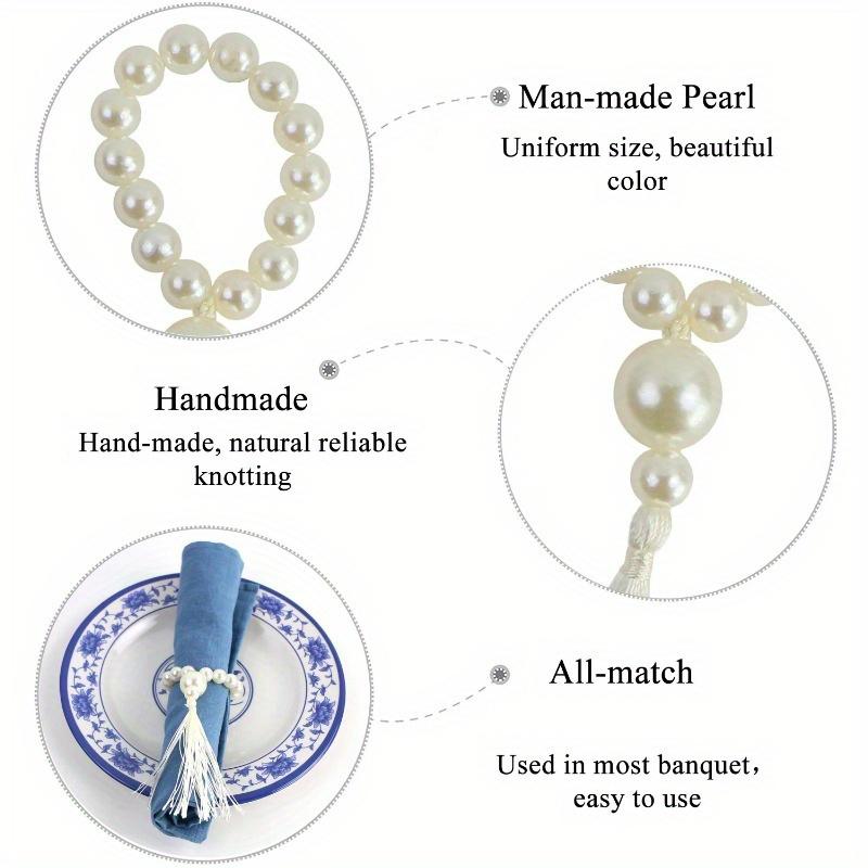 Elegant Pearl Napkin Ring White Simple Napkin Buckle Artificial Pearl Napkin Ring