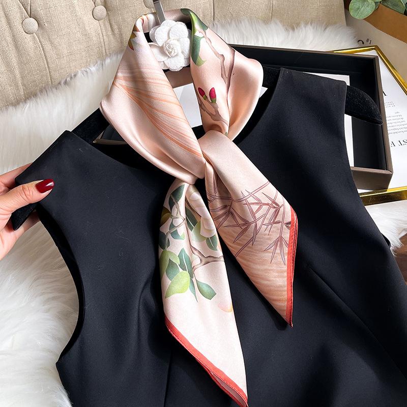 

100% Шарф из натурального шелка Женские квадратные шали Накидки Платки Фуляр Пашмина Шейный платок Женский хиджаб Бандана буфанда Пончо Косынка Real Silk 68x68cm