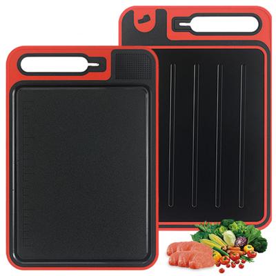 Mata do rozmrażania i deska do krojenia 4 w 1, dwustronna, antypoślizgowa tacka do rozmrażania mięsa