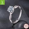 Four-Claw Twist Rope D Color One-Carat Moissanite Ring Wedding Ring Luxury High-End S925 Sterling Silver Ring