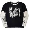 Korn Unisex Adult Logo Metallic Layered Long-Sleeved T-Shirt