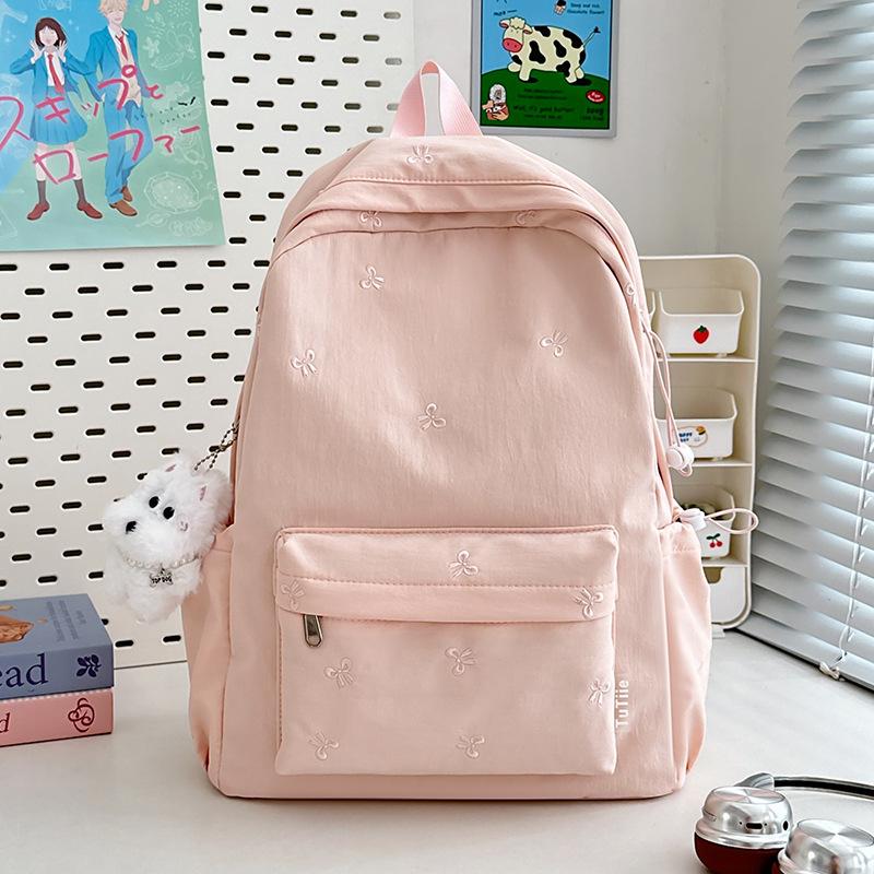 School bag new high value fresh sweet candy color backpack junior high school students lightweight travel backpack
