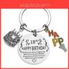 Happy Birthday Cake Pendant Keychain Stylish Metal Accessory For Friends And Colleagues Gifts