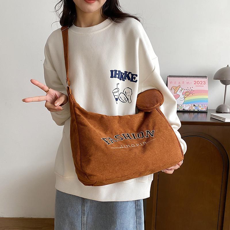 New Casual and Fashionable Women's Shoulder Bag, Student Class Shopping Messenger Bag, Simple Letter Messenger Bag