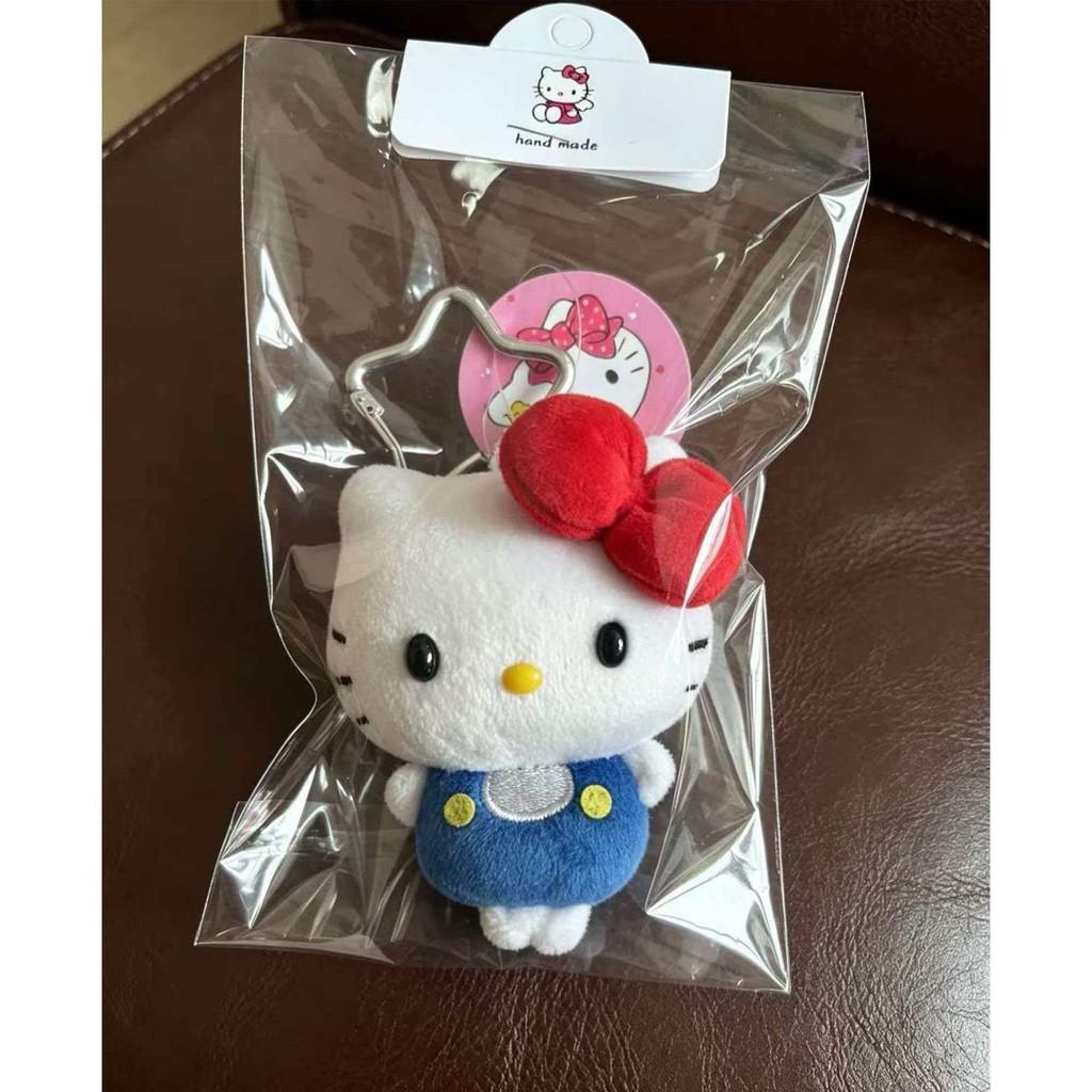 Kt Cat Plush Keychain With Leopard Print And Bow For Bag Decor