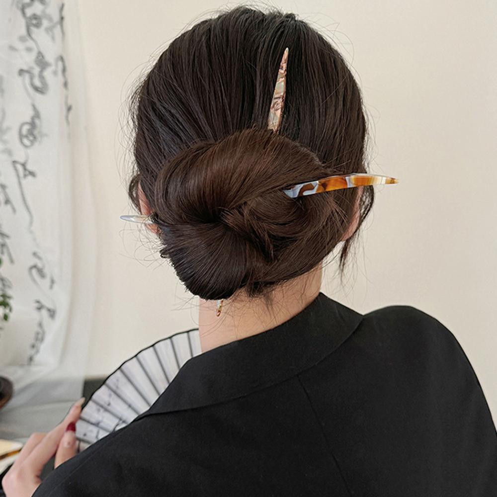 18CM Acetic Acid Hair Stick Chinese Style Hair Fork Willow Leaves Shape Hairpin Daily
