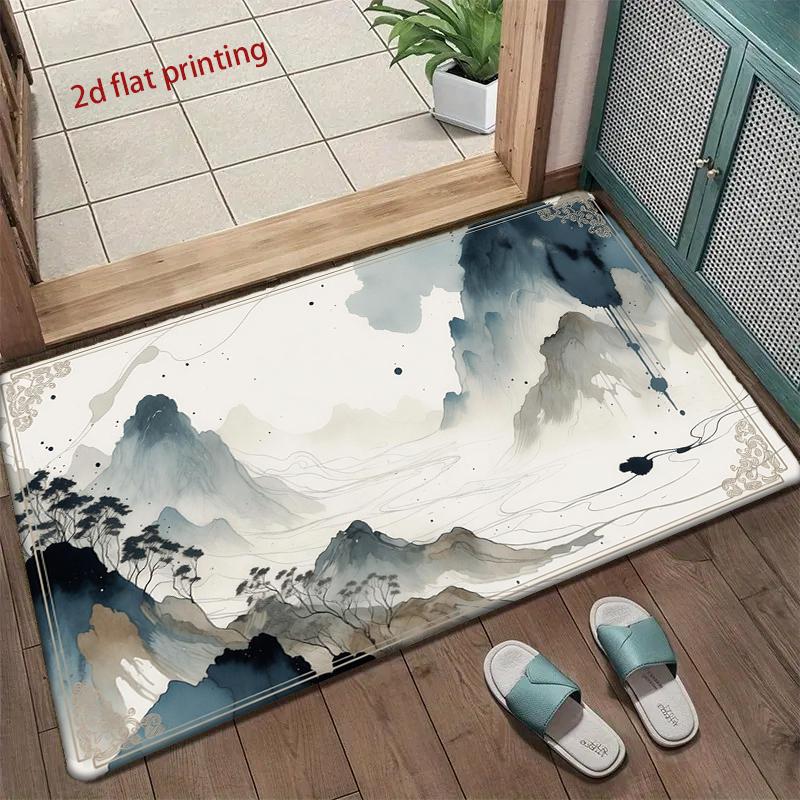 Mountain Ink Art Mat Living Room Decoration Home Sofa Non-Slip Carpet Study Bedroom Tatami Children'S Soft Floor Mat