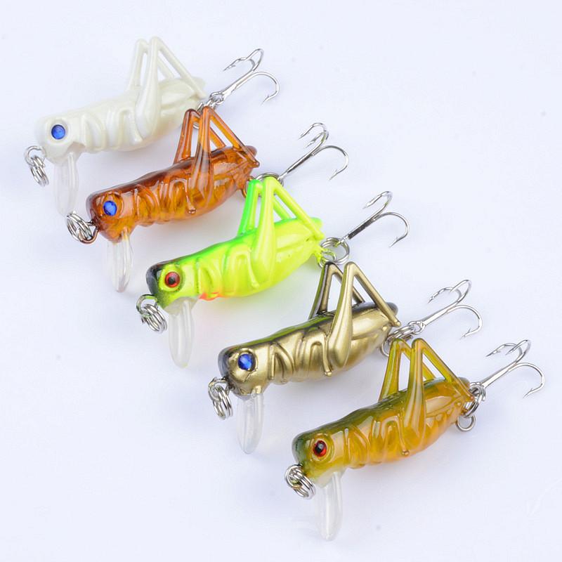 1 Stück Heuschrecke 4cm/3g Insekten Minnow Angelköder Haken Köder Falscher Köder Harter Angelköder Rasselperle 3D AugeInsekten Minnow Mikro-Objekte