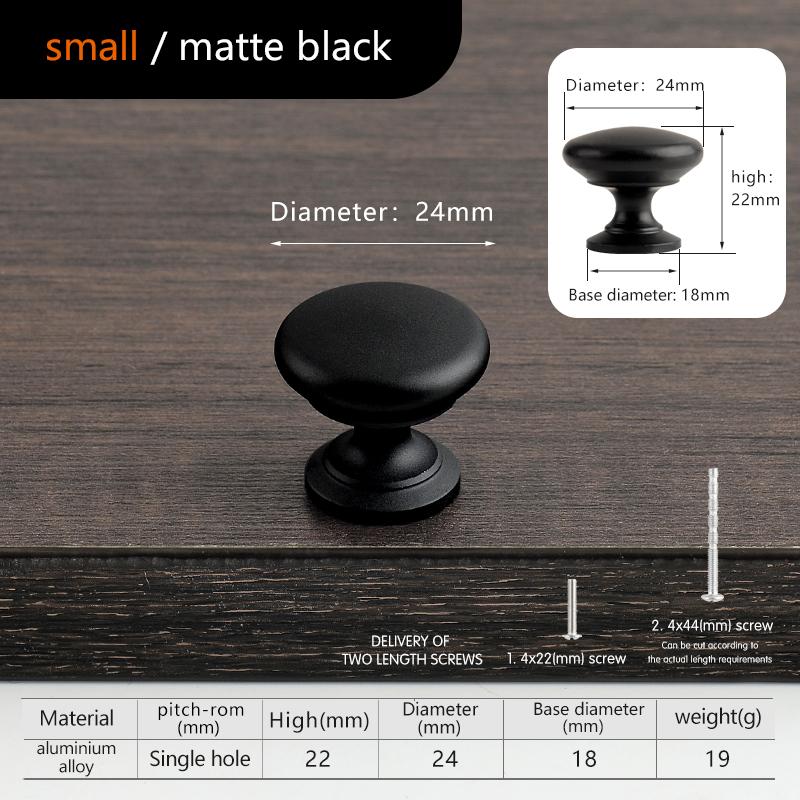

Modern Black Kitchen Drawer Handles And Knobs Round Single Hole Chrome Bathroom Cabinet Pulls Knobs Gold Wardrobe Door Handle 2pcs