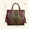 Johnature Retro Genuine Leather Handmade Women Bag First Layer Cowhide Large Capacity Handbag Embossed Shoulder Bags