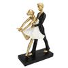 Romantisches Paar Tanzende Skulptur Dekoration Harz Elegantes Paar Balletttänzer Statue Figur Ornament Gold 7130W‑01