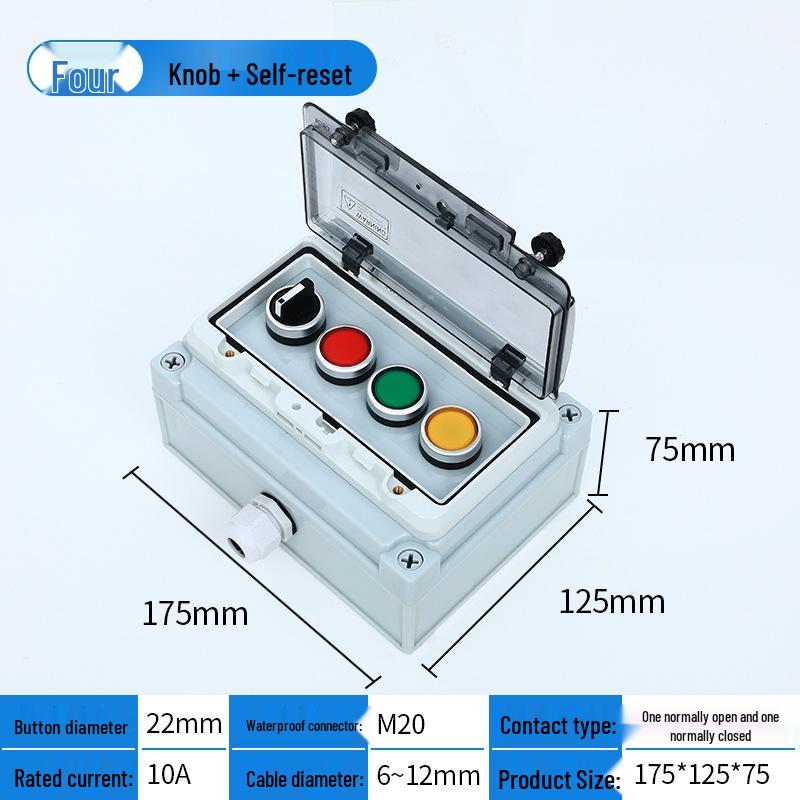 Waterproof Outdoor Emergency Stop & Control Box with Self-Reset Function