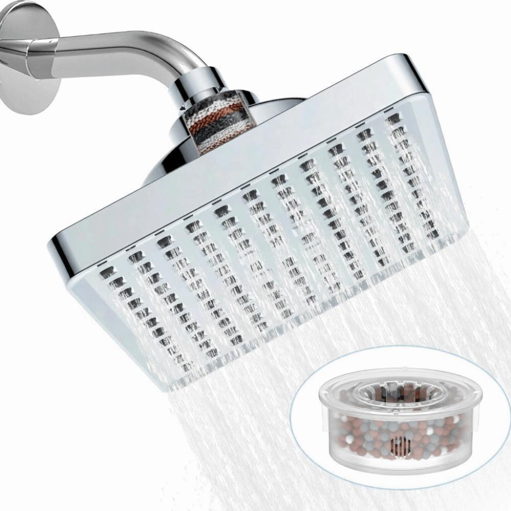 Portable Rainfall Shower Head Square Design Waterfall Shower Head Filter Shower Head  Easy To Clean