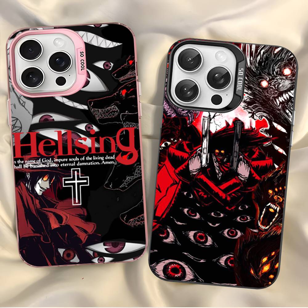 H-Hellsing Anime Coole Handyhülle Für iPhone 17 Air 16 15 14 13 12 11 Pro Max Farbe Hartschalen-Cover