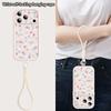 Shockproof Lanyard Case For iPhone 17 Pro Max 17e iPhone 16 15 14 13 Pro Max Vintage White Flower Soft Silicone Bumper Cover
