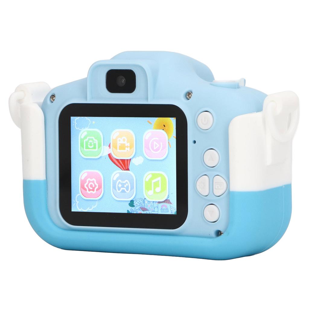 Kids Camera HD Video Dual Camera Built in Games Multi Mode Filter Blue Cute Cartoon Mini Digital