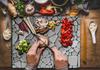 Glass Board Cutting Board 52X40 Gray Stone