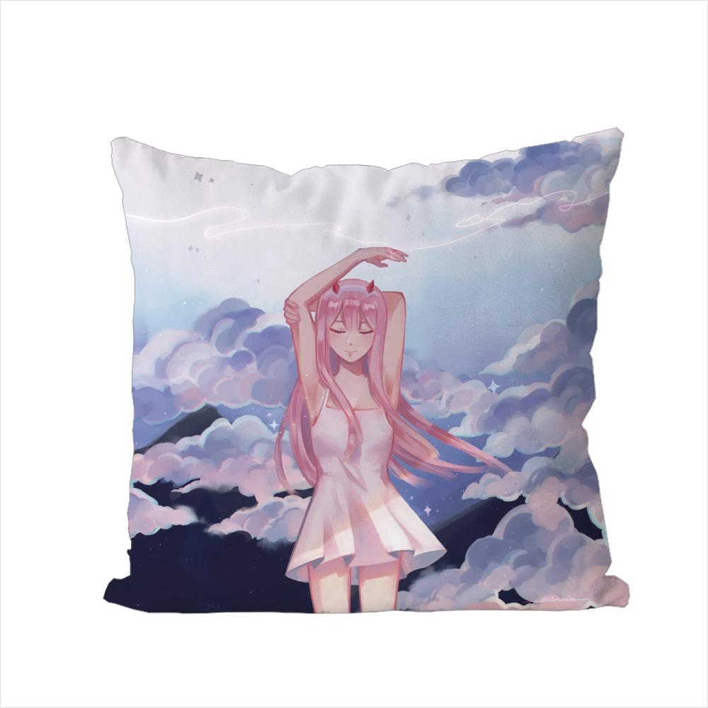 Darling In The FranXX Pillow Case For Car Sofa Decorative Home Doublesided Print Plush Square Throw Pillow Cushion Cover