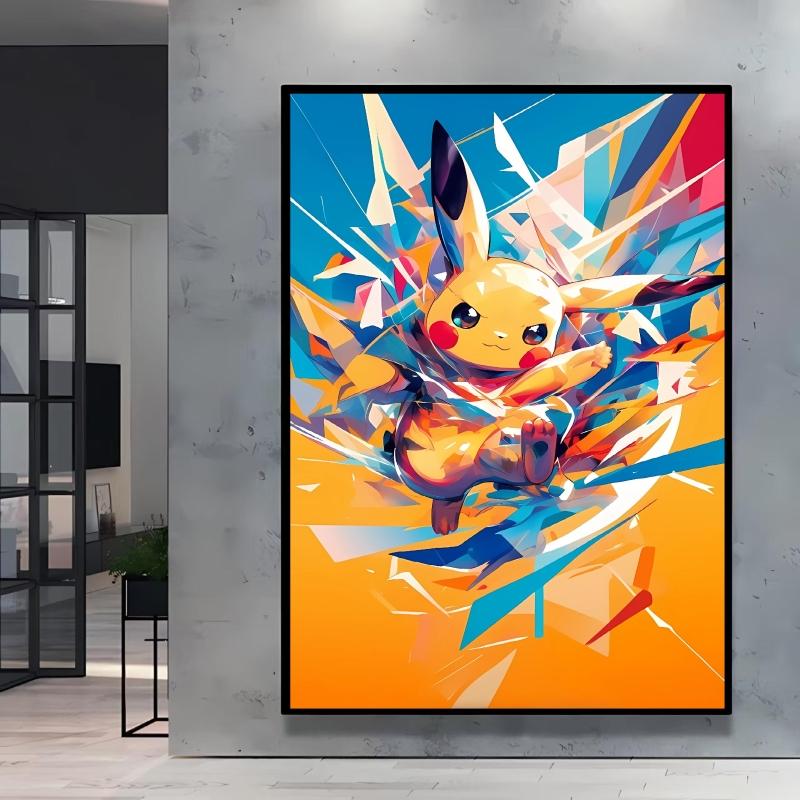 Canvas Art Wall Painting Posters Pokemon Images Pikachu Decor Painting Home Decoration Living Room Decor Paintings Kids Gift