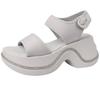Increase the height of the open-toe word with sandals women's fashion platform 2025 summer new Velcro versatile beach shoes sandals