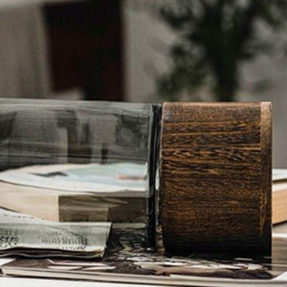 Elegant Transparent Flower Vase Wooden Base Hydroponic Flower Pot Glass Vase Home
