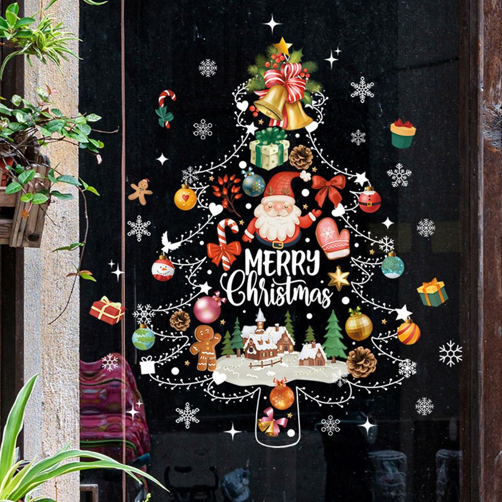 Festive Tree Sticker Christmas Window Sticker Removable Window Sticker Vibrant Colors Decoration Easy Installation Sticker