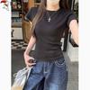 Woodpecker Women's Round Neck Cotton Blend Slim Fit T-Shirt
