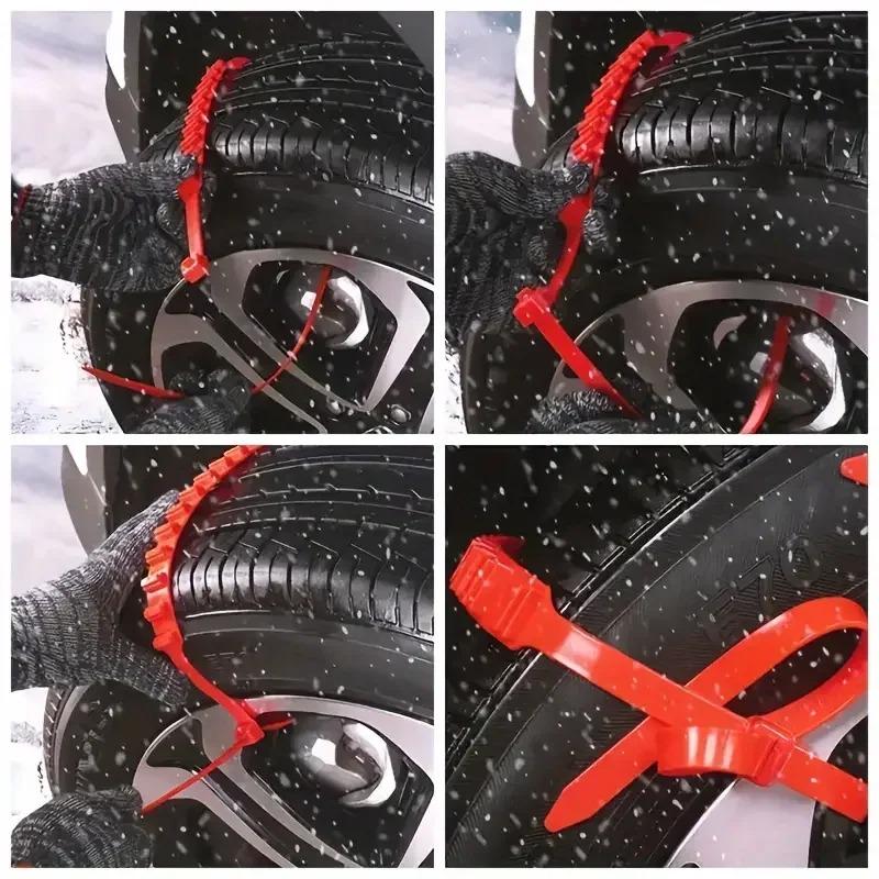 11/11/61PCs Winter Anti-Slip Snow Chains Universal Car Tire Anti-skid Motorcycle Car Tyre Wheel Tie Emergency Car Accessories