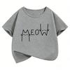 Meow Cat Graphic Kids Tshirts Summer Short Sleeve Tees Cartoon Animal Boys Girls Clothes Kawaii Kitten Tops Y2K Children Tshirt