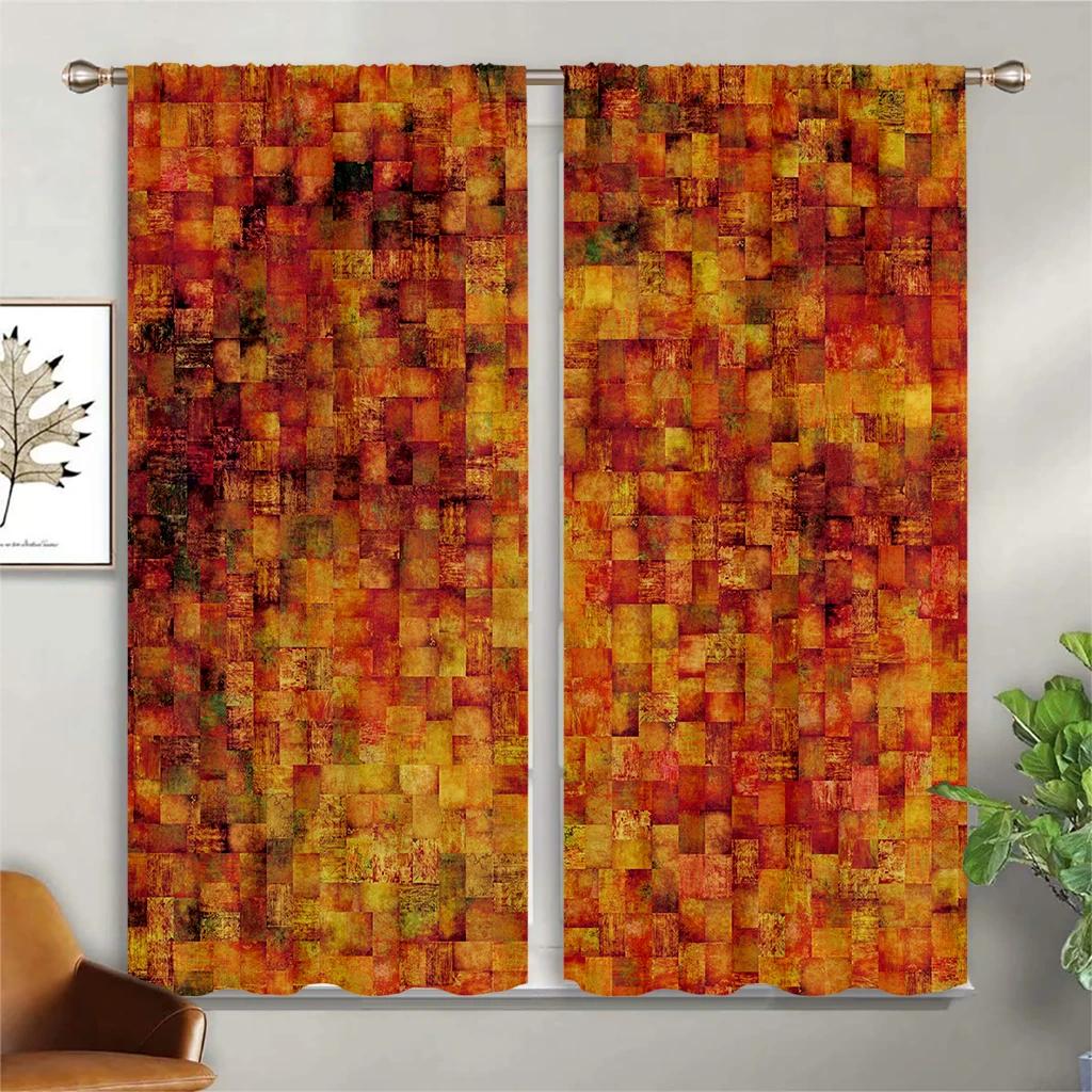 2 Panels Minimalist Wind Black and White Checkered Curtain for Living Room Bedroom Kitchen Balcony Decorations Window Curtains