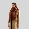 Versatile mohair solid color scarf women's winter thickening simple warmth enlarged shawl scarf