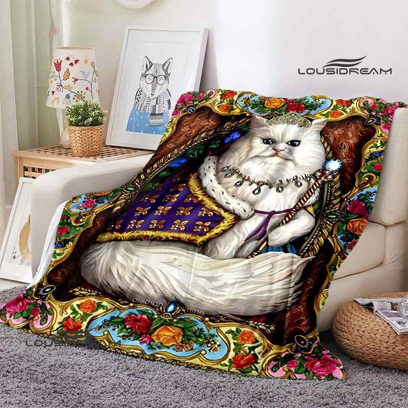 3D-Decke mit Katzendruck, modisch, hält die Decke warm. Flache Zutaten, weich und bequem, Heimreisebettdecke, Geburtstagsgeschenk