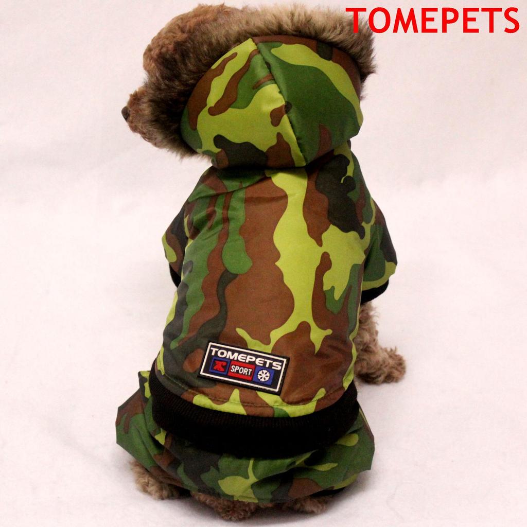 Waterproof Camouflage Winter Coat for Dogs - Cotton-Padded Four-Legged Jacket, Stain-Resistant, Two-Piece Set