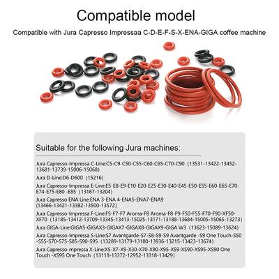 Juego de 50 juntas tóricas de silicona para cafeteras. Juego de mantenimiento de juntas tóricas. Accesorios compatibles.