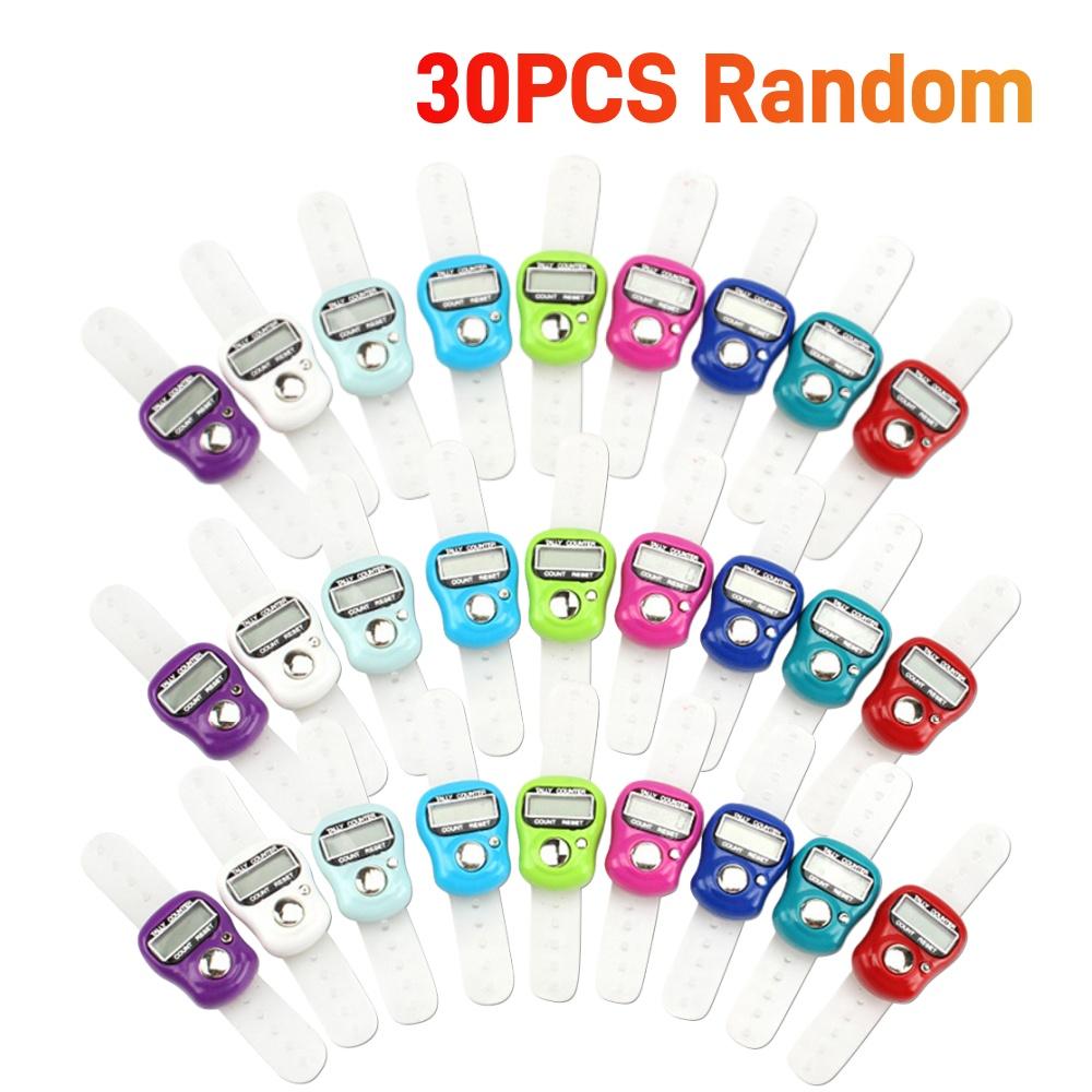 1-20pcs Finger Counter Ring 5 Digital LED Electronic Handheld Tally Counter Clicker Counter with  Islamic Tasbih Bead