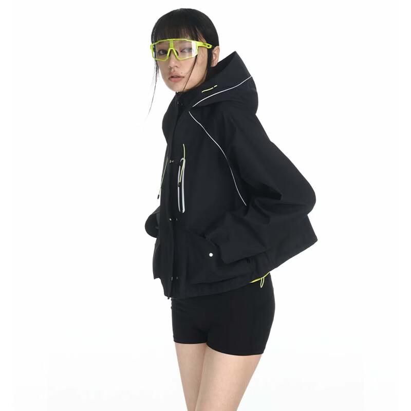Women's Short Hooded Windbreaker Jacket