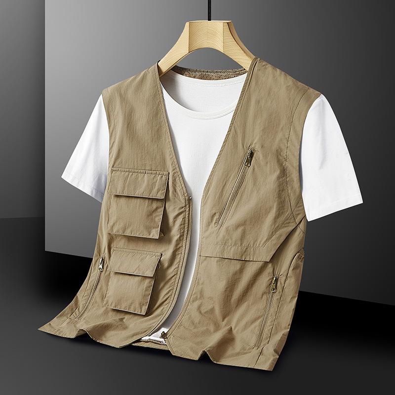 

Весна и осень Мужской жилет для отдыха на природе для людей среднего и пожилого возраста с несколькими сумками Большой жилет Инструментальный жилет Жилет Жилет 6XL