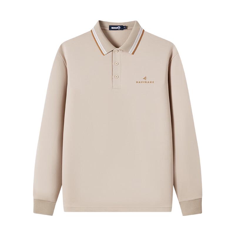Navigare Men's Skin-Friendly Long-Sleeve Polo Shirt