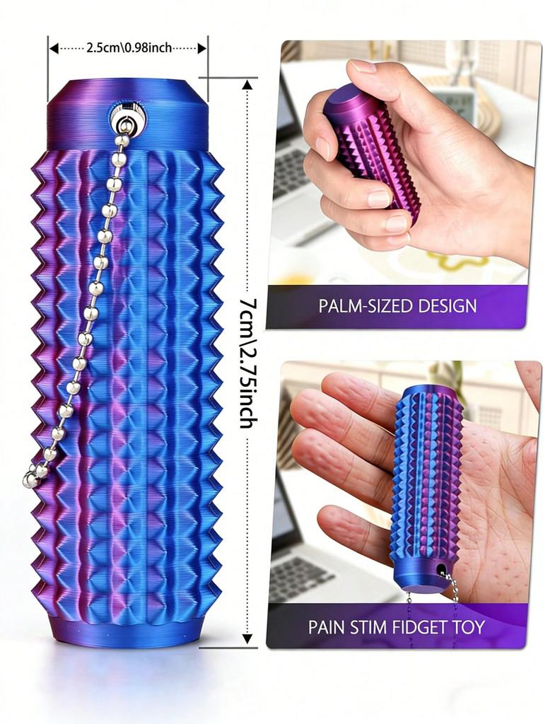 1pc 3D Printed Stress Relief Finger Massager/Spiky Mini Grip Stress Relief Toy Portable Finger Toy, Suitable As A Party Favor