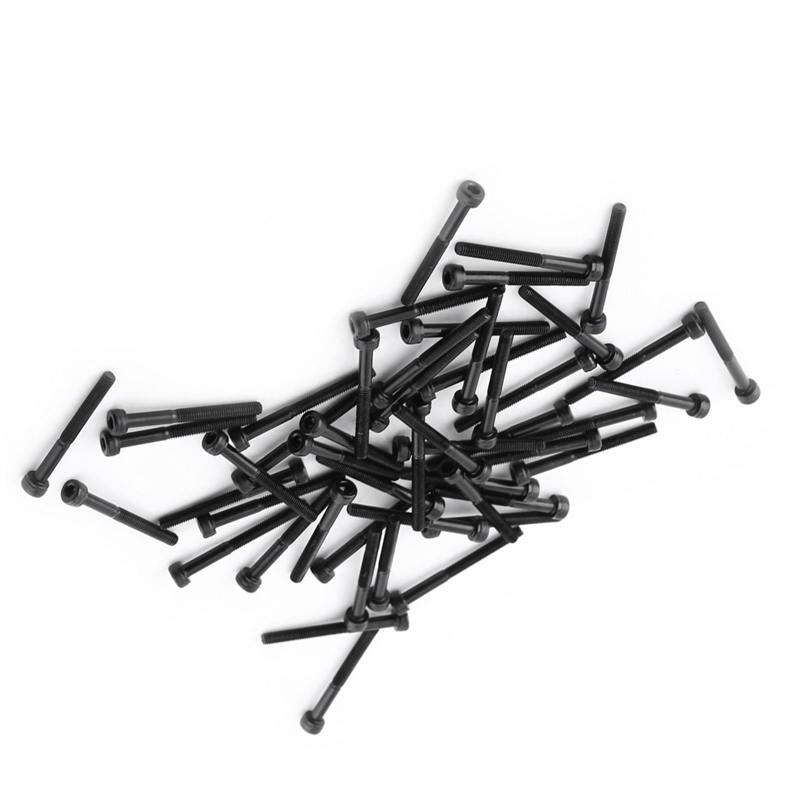 

Набор болтов с шестигранной головкой M3 черного цвета (M3*30 мм,частично резьбовая,50 шт.)