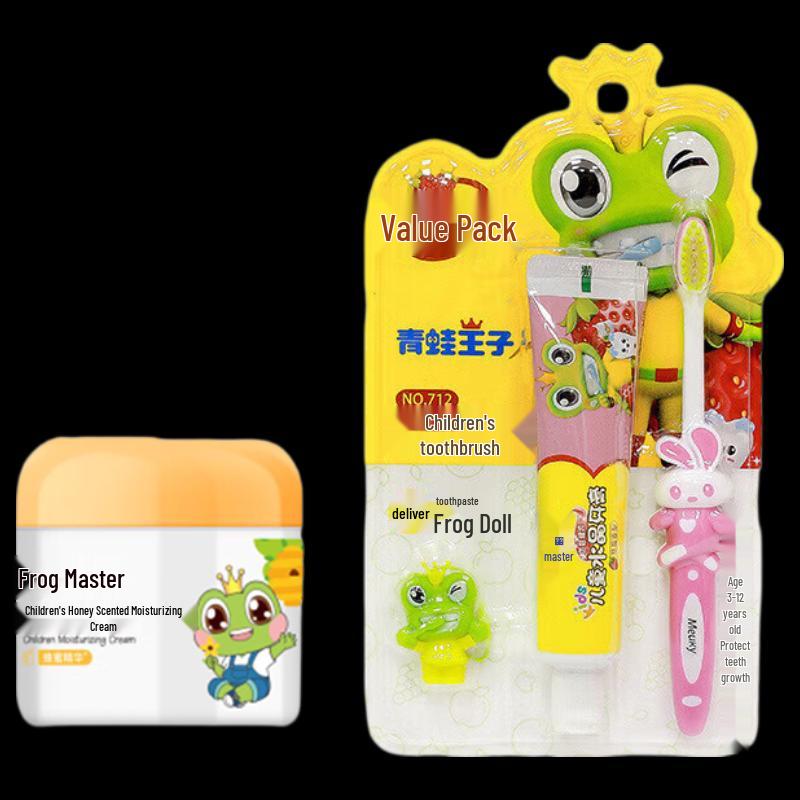 Frog Prince Kids Honey Moisturizing Cream & Toothbrush Set