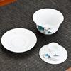 Craftsman Taihui's New High-white Household Hand-painted Gold-painted White Porcelain Sancai Cover Bowl Ceramic Tea Set Tea Bowl Printed Tea