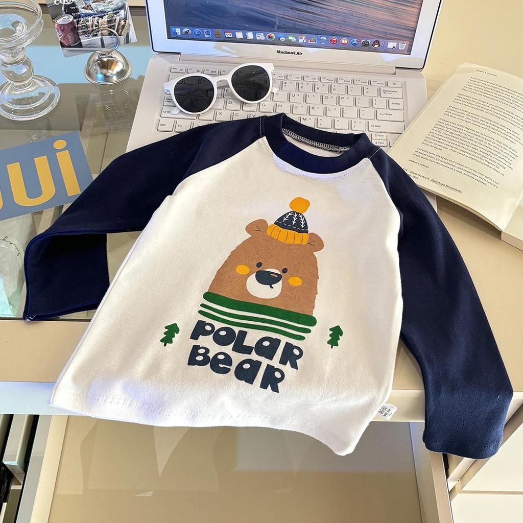 Kids' Pure Cotton Long-Sleeve T-shirt - Spring Base Layer for Boys and Girls