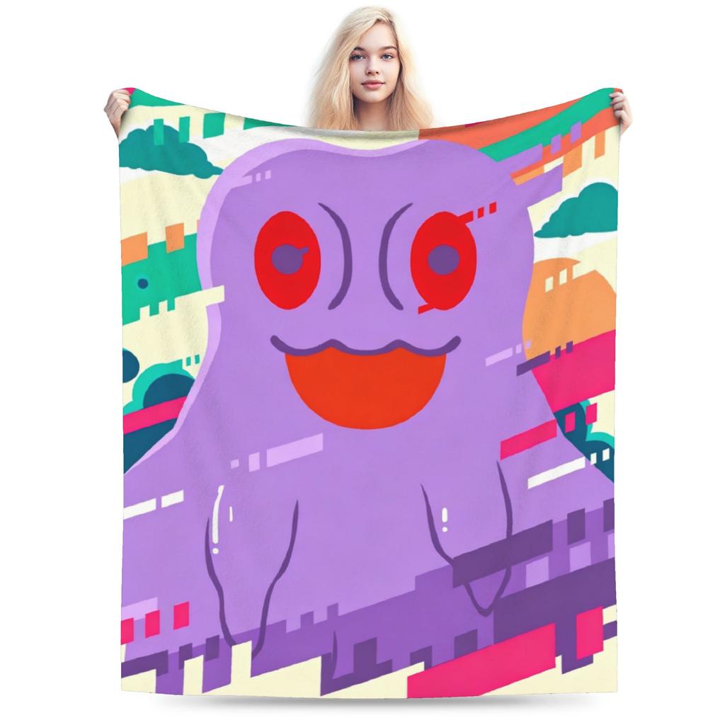 Chibi Monster Island Buddies Fleece Throw Blankets 80S Blanket For Sofa Office Super Soft Bed Rug