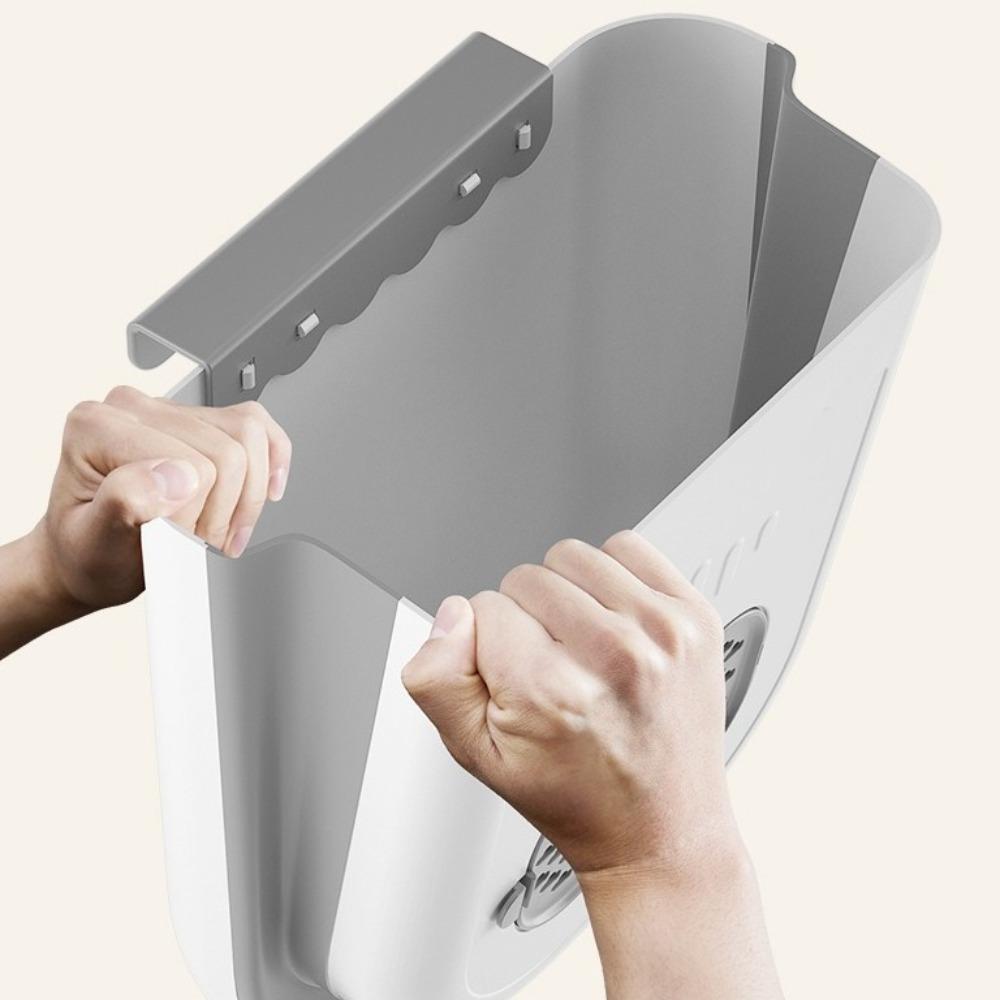 Hands-Free Wall-Mounted Trash Bin Space Saving Foldable Storage Bin No-Bending Trash Can  Bathroom