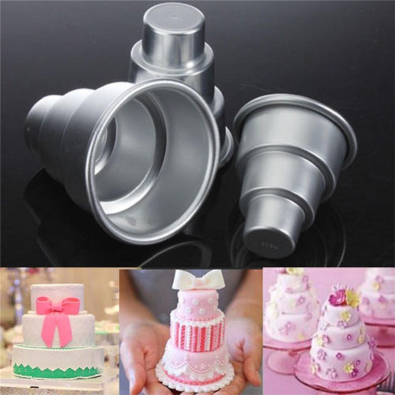 Diy Mini 3-Tier Cupcake Pudding Chocolate Cake Mold Baking Pan Mould Party