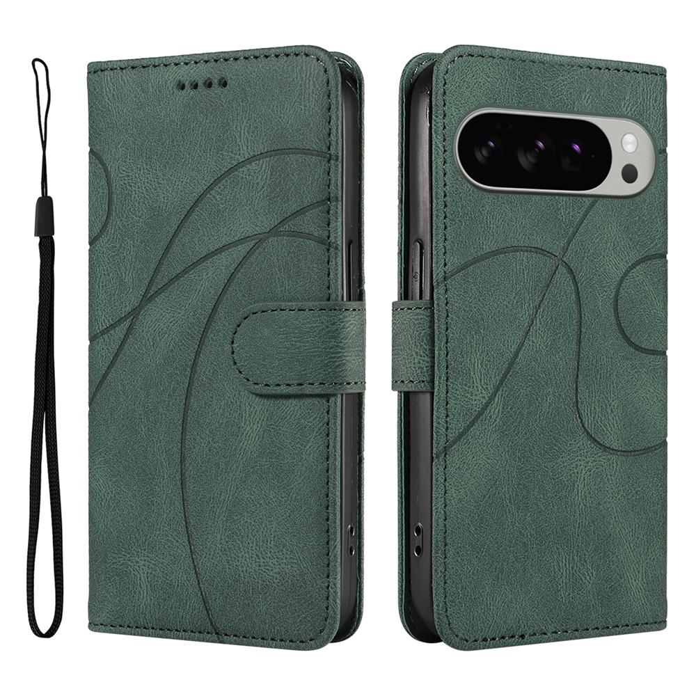 Magnetic Leather Wallet Case for Google Pixel 10 9 9A 8 8A 7 7A 6 6A Pro XL 5G Phone Flip Cover Kickstand Curve Line Shockproof