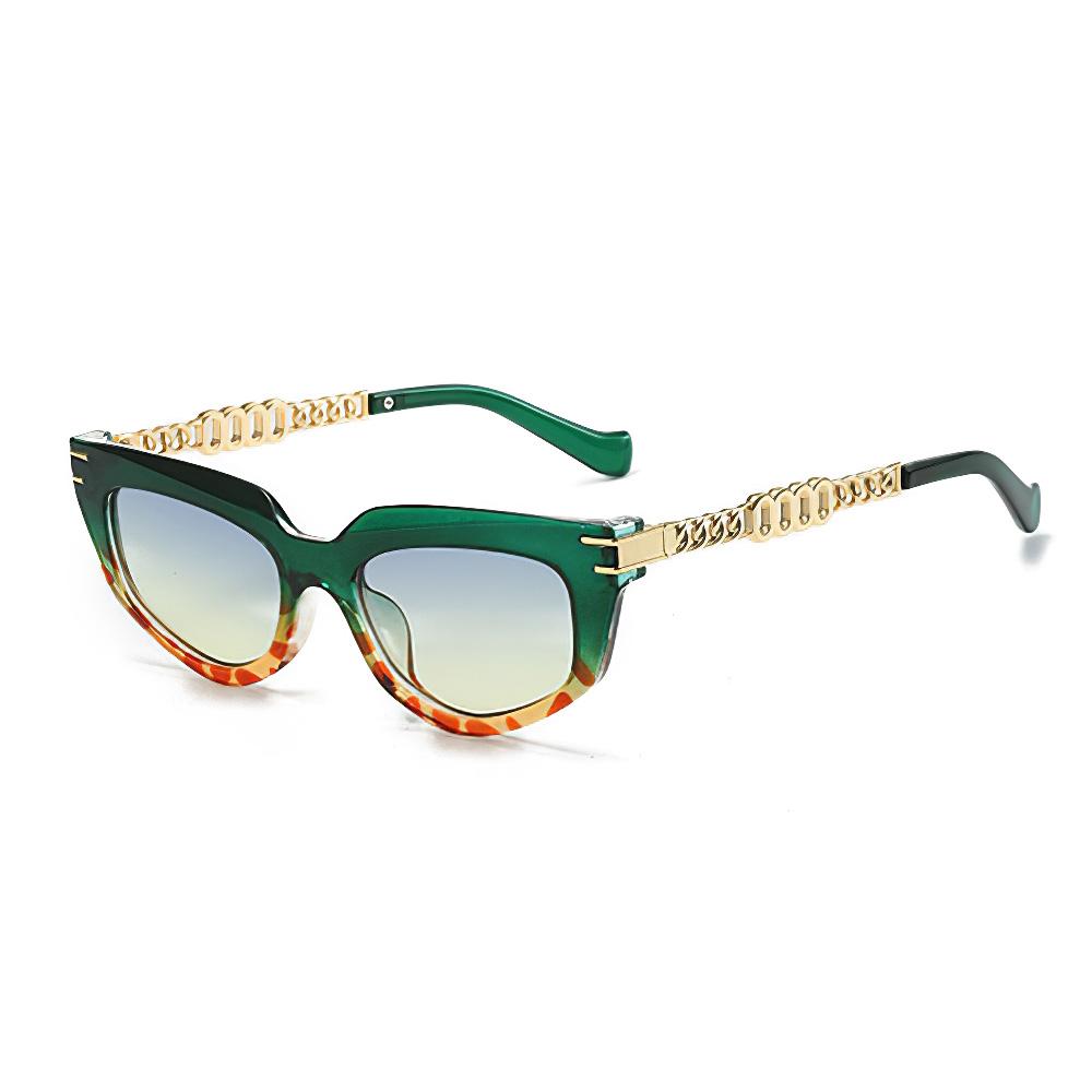 

Vintage Sunglasses For Women High End Fashion Black Golden Chain Glasses With Dark Lenses Simple Design Glasses Women