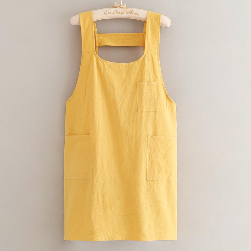 Cross-Back Cotton Crepe Apron for Milk Tea Shop Employees