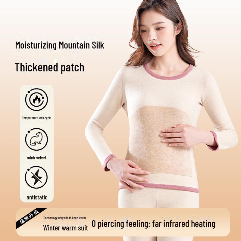 Women's Mink Velvet Seamless Antibacterial Underwear Set - Autumn/Winter Warm Suit